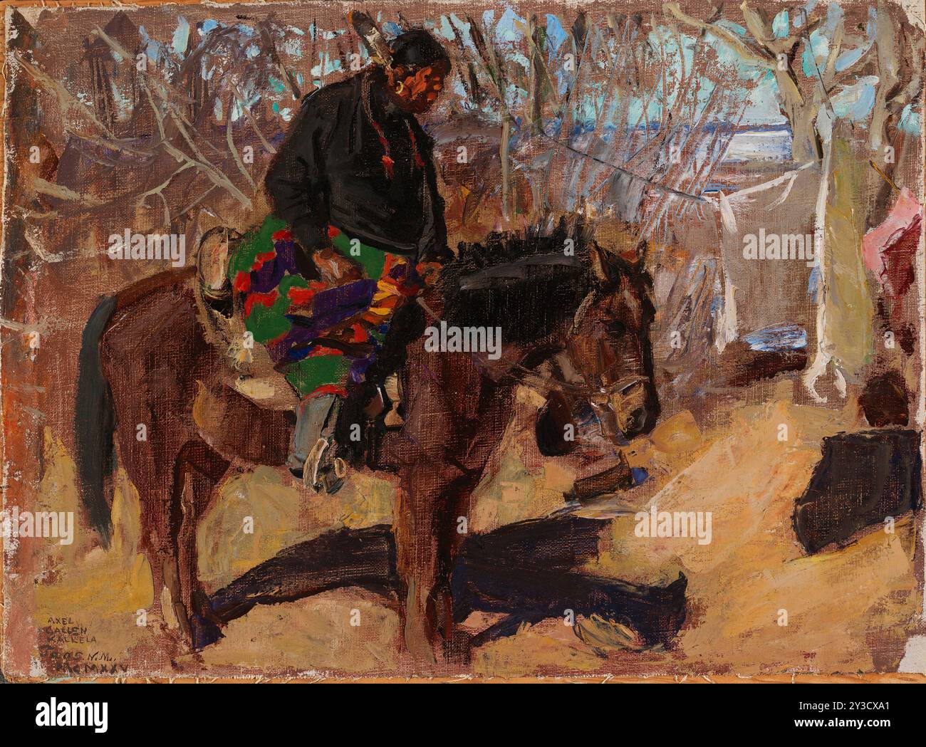 Ureinwohner auf dem Pferd, 1925. Stockfoto