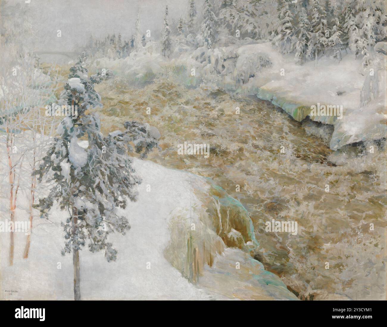 Imatra Falls im Schnee; Imatra im Winter 1893. Stockfoto