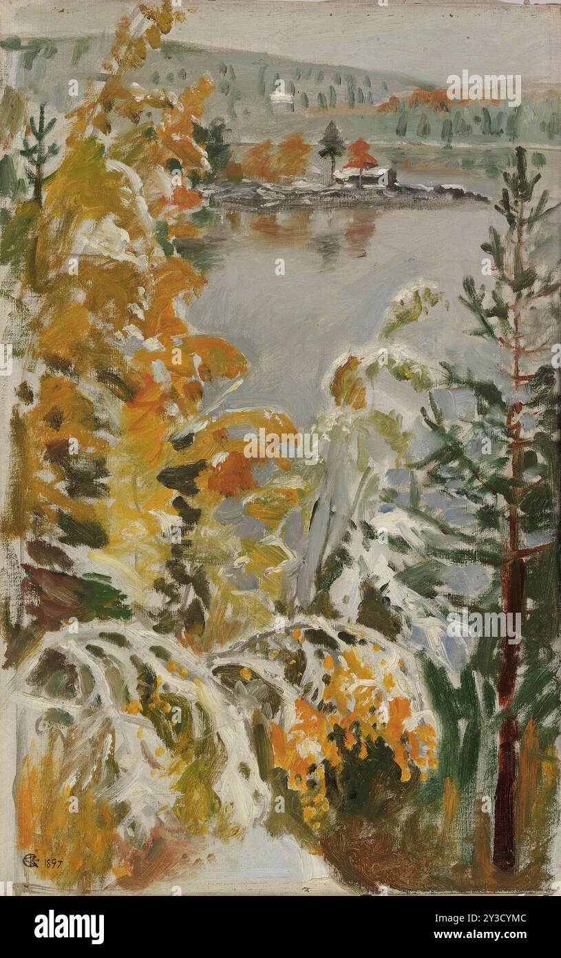 Herbstlandschaft, Erster Schnee, 1897. Stockfoto