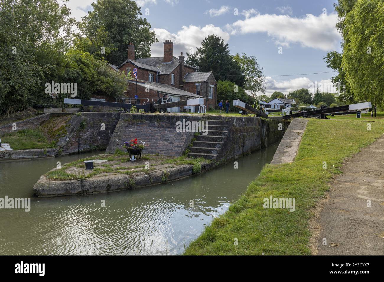 Hillmorton Locks, Oxford Canal, Rugby, Großbritannien Stockfoto