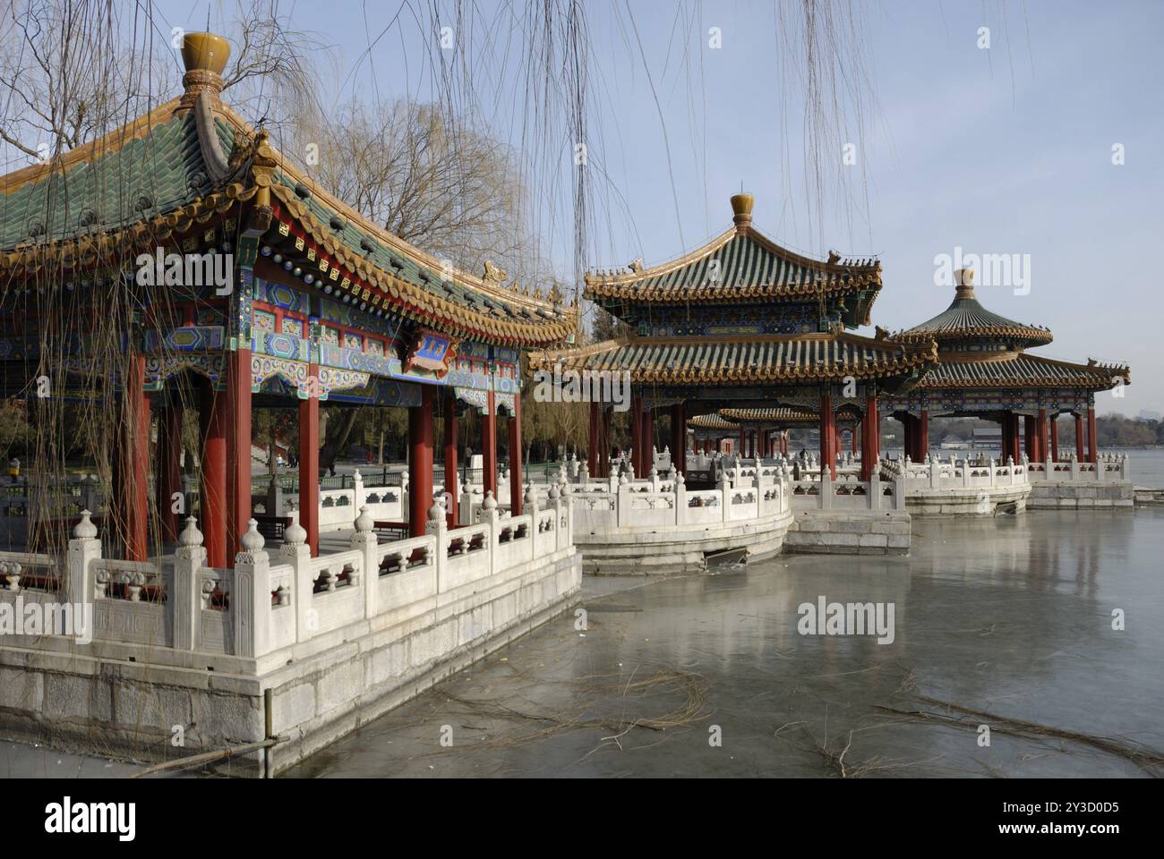 Pavillons im Beihai Park, Peking, China, Asien Stockfoto