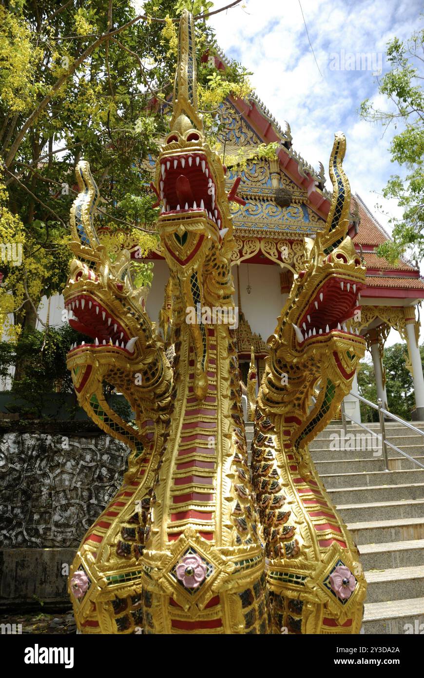 Nagas in Wat Khun Chi, Phuket City, Phuket, Thailand, Asien Stockfoto