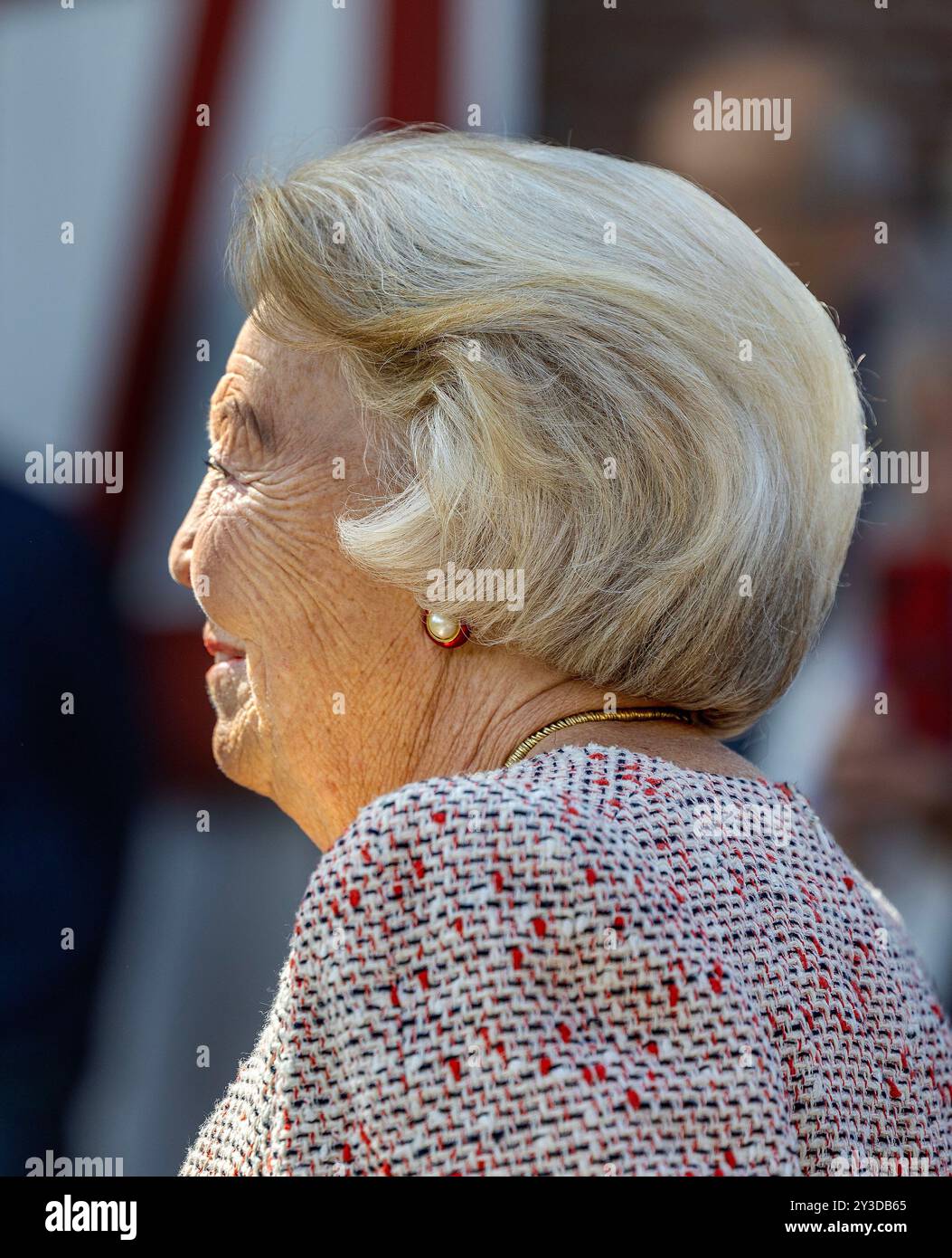 Noordhoek, Niederlande, 2024 2011-09-13 12:40:18 NOORDHOEK, 13-09-2024, de Noordstar Prinzessin Beatrix eröffnet die Getreidemühle de Noordstar in Noordbroek wieder. Prinzessin Beatrix ist die Patronin von de Hollandsche MolenPHOTO: NLBeeld/Patrick van EMST Credit: NL Beeld/Patrick van EMST Stockfoto