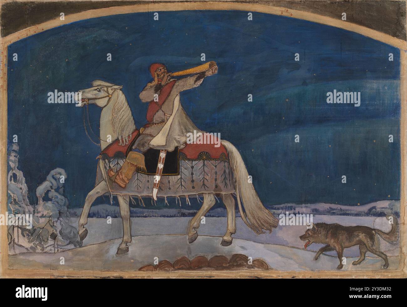 Kullervo bricht in die Schlacht auf; Kullervo bricht in den Krieg 1901 auf. Stockfoto