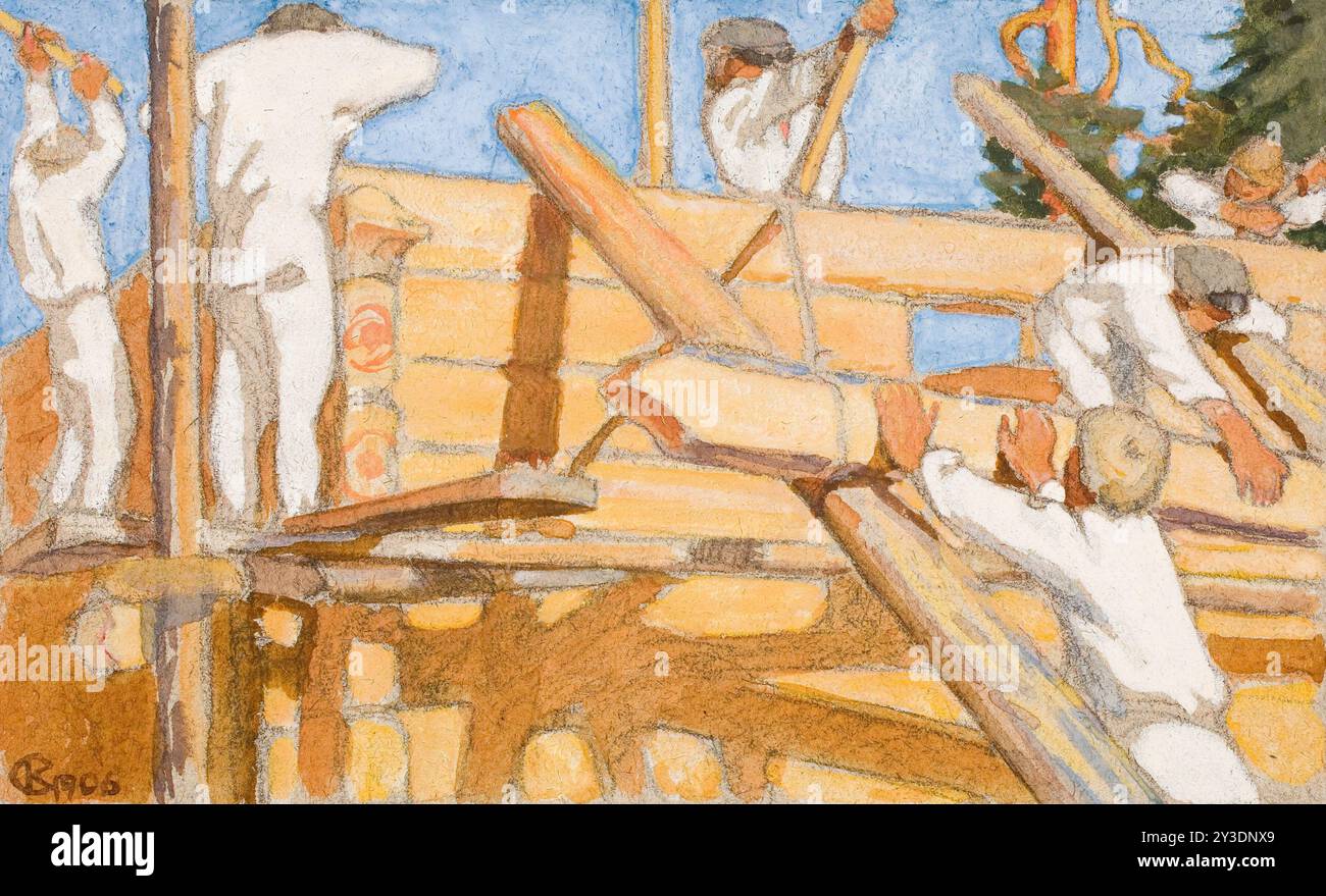 A House of Stout Logs, 1906. Stockfoto