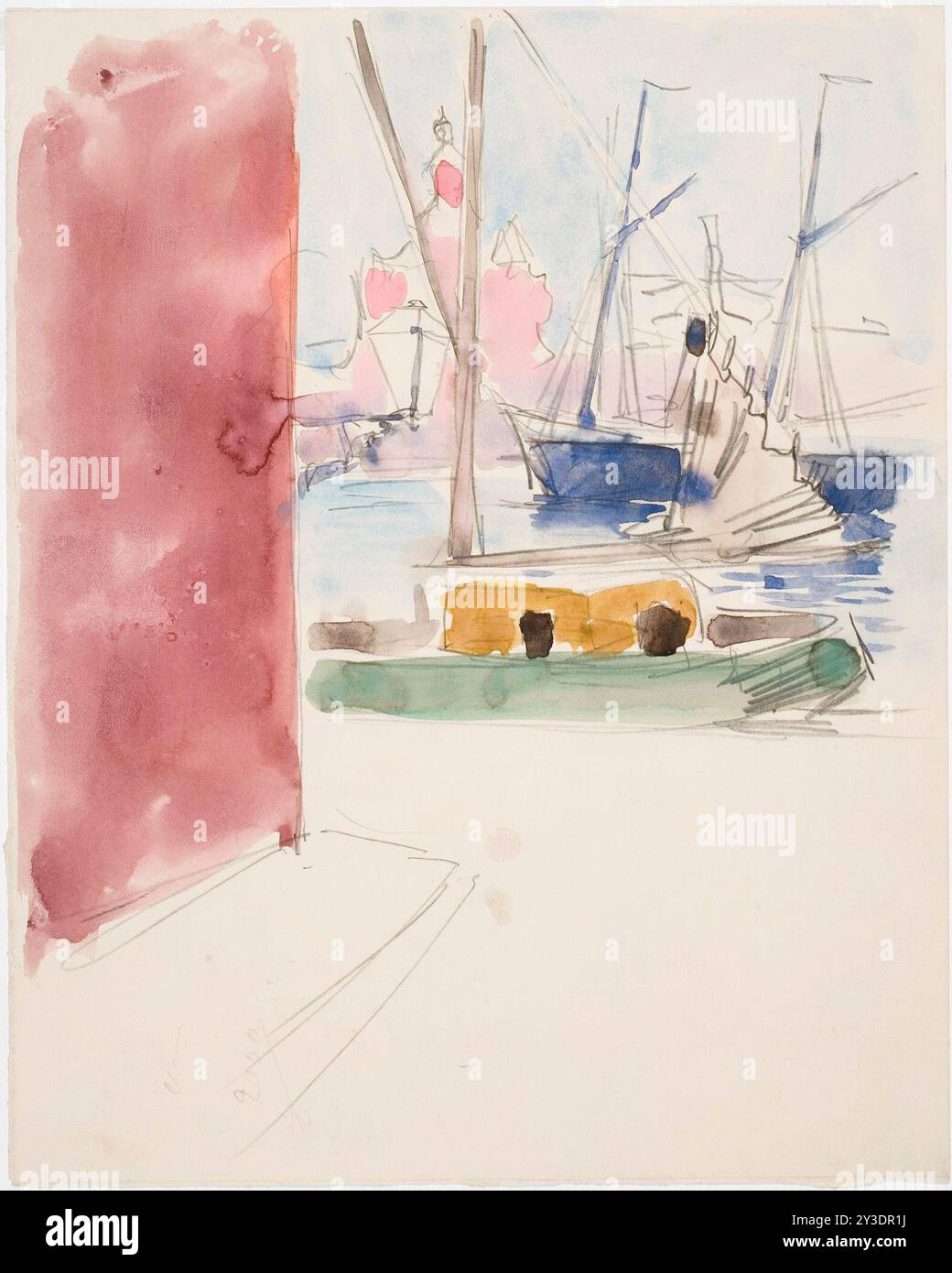 Schiffe im südlichen Hafen, Skizze, 1900. Stockfoto