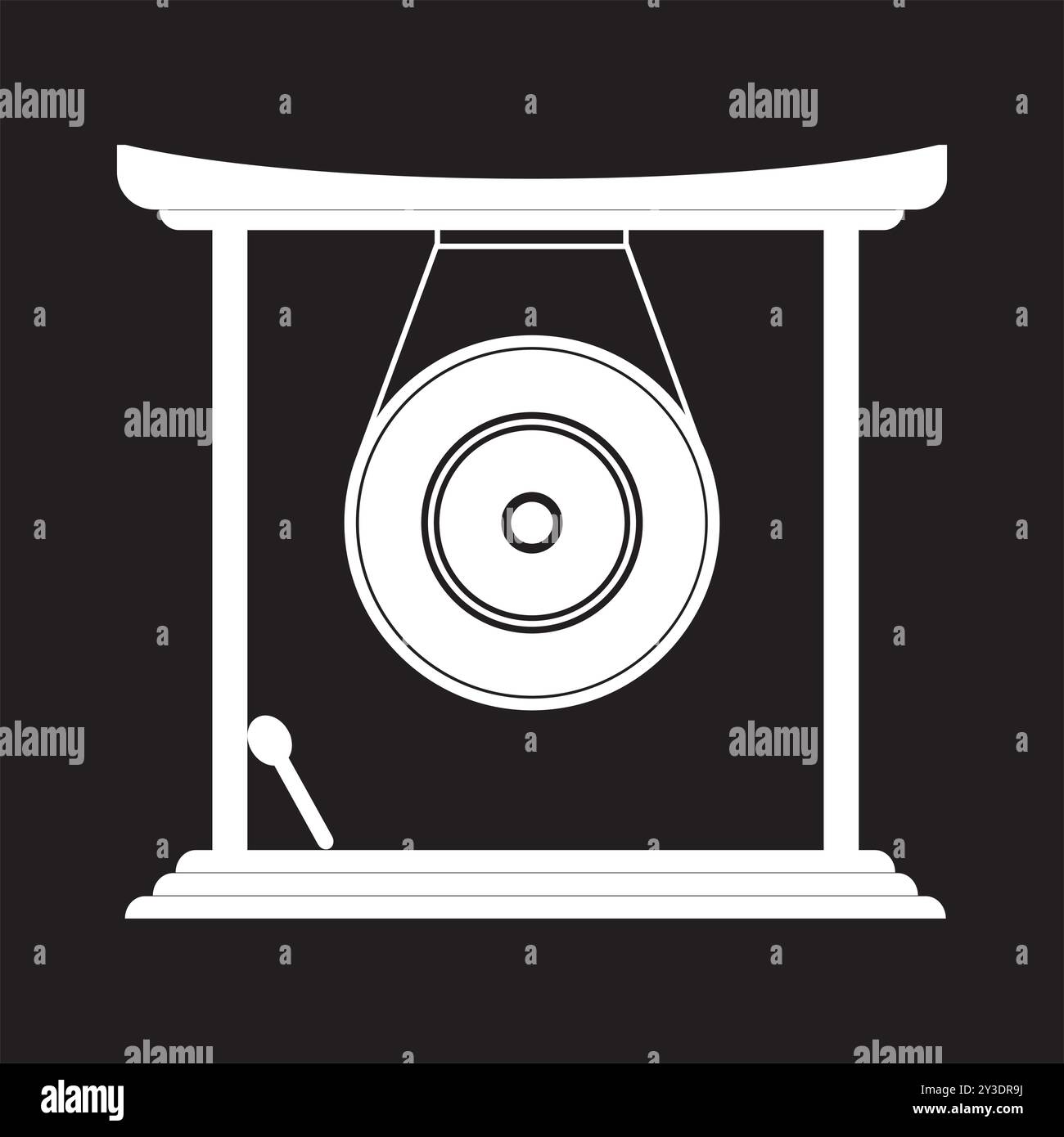 Ikone von Gong oder traditionelles indonesisches Musikinstrument, Vektor-Illustration Symbol Design Stock Vektor