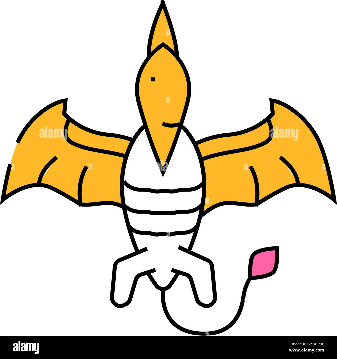 Pteranodon-Dinosaurier-Tier-Symbol-Farbillustration Stock Vektor