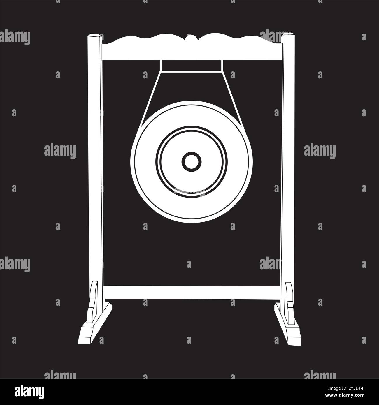 Ikone von Gong oder traditionelles indonesisches Musikinstrument, Vektor-Illustration Symbol Design Stock Vektor