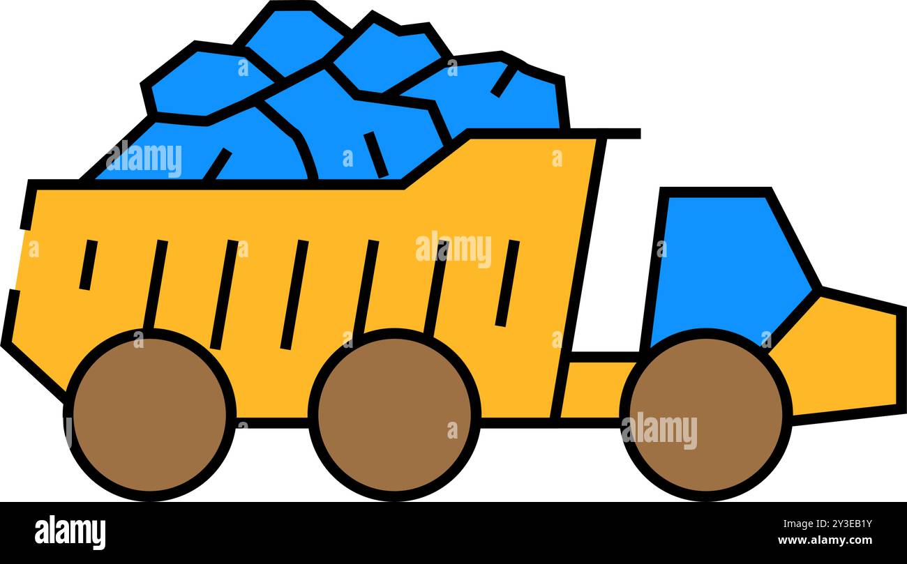 Farbabbildung des Symbols für Ausleger Truck Construction Vehicle Stock Vektor