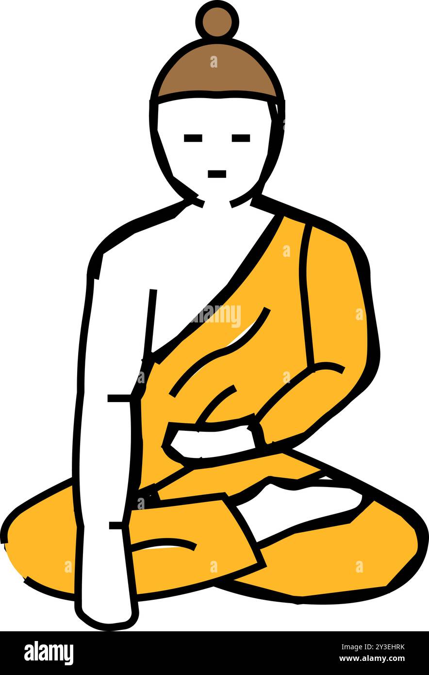 buddha siddhartha gautama Symbol Farbe Illustration Stock Vektor