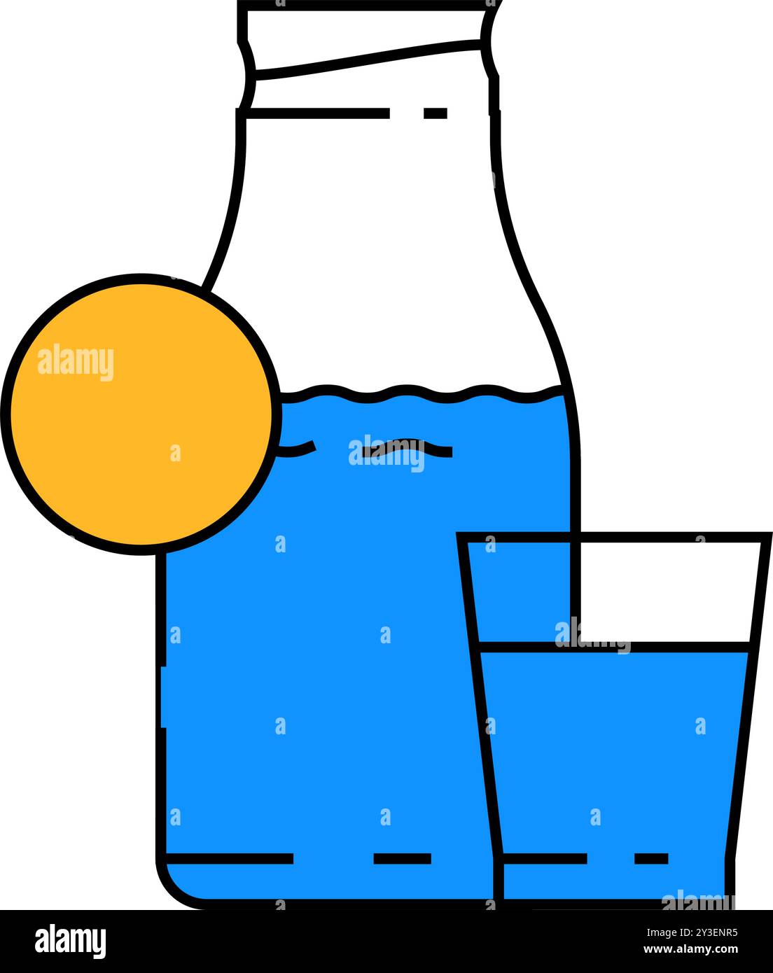 Farbige Illustration des Symbols für Lebensmittel ohne Milchallergen Stock Vektor