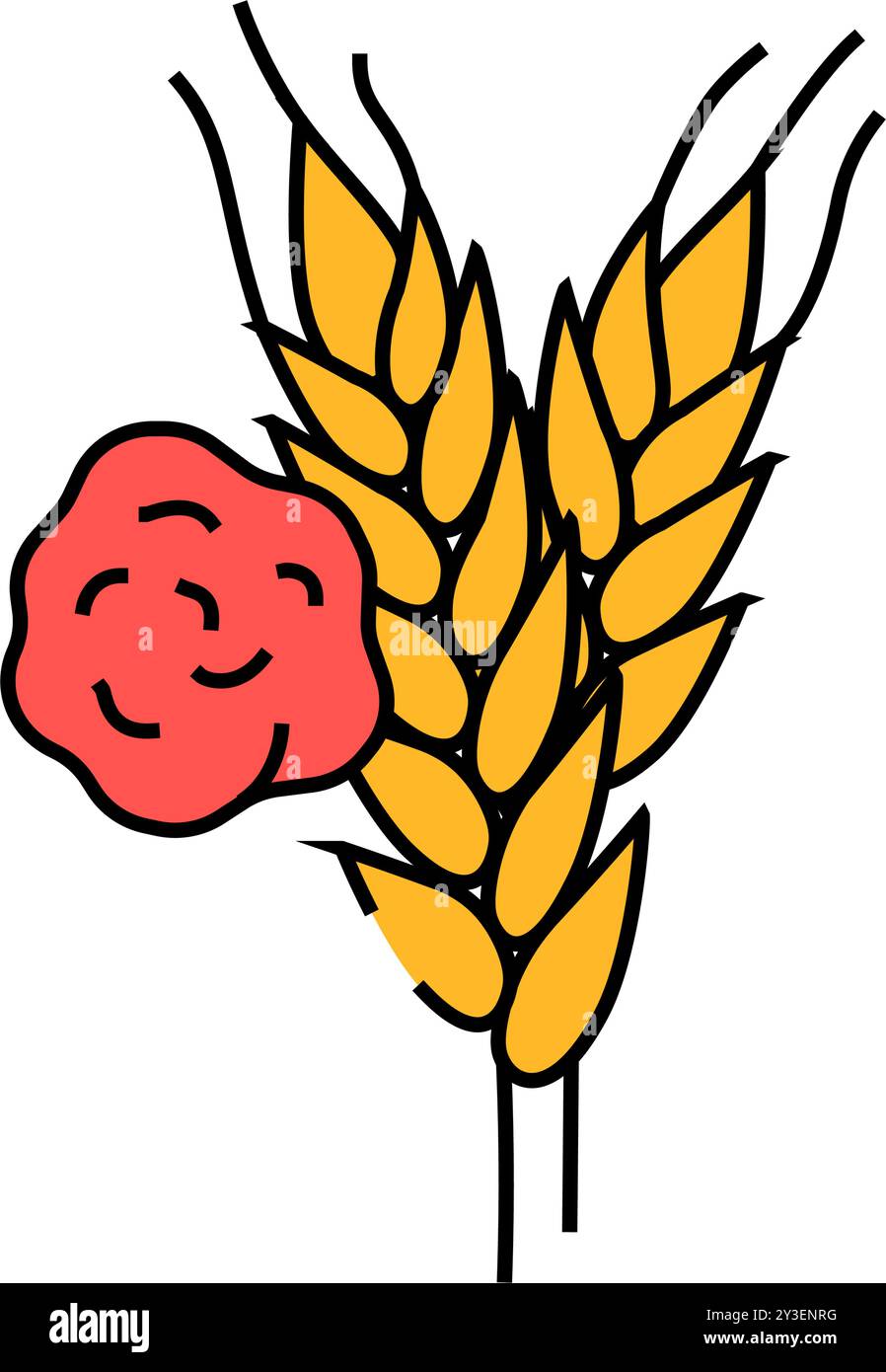 Weizenallergen-freies Produkt Lebensmittel Symbol Farbe Illustration Stock Vektor