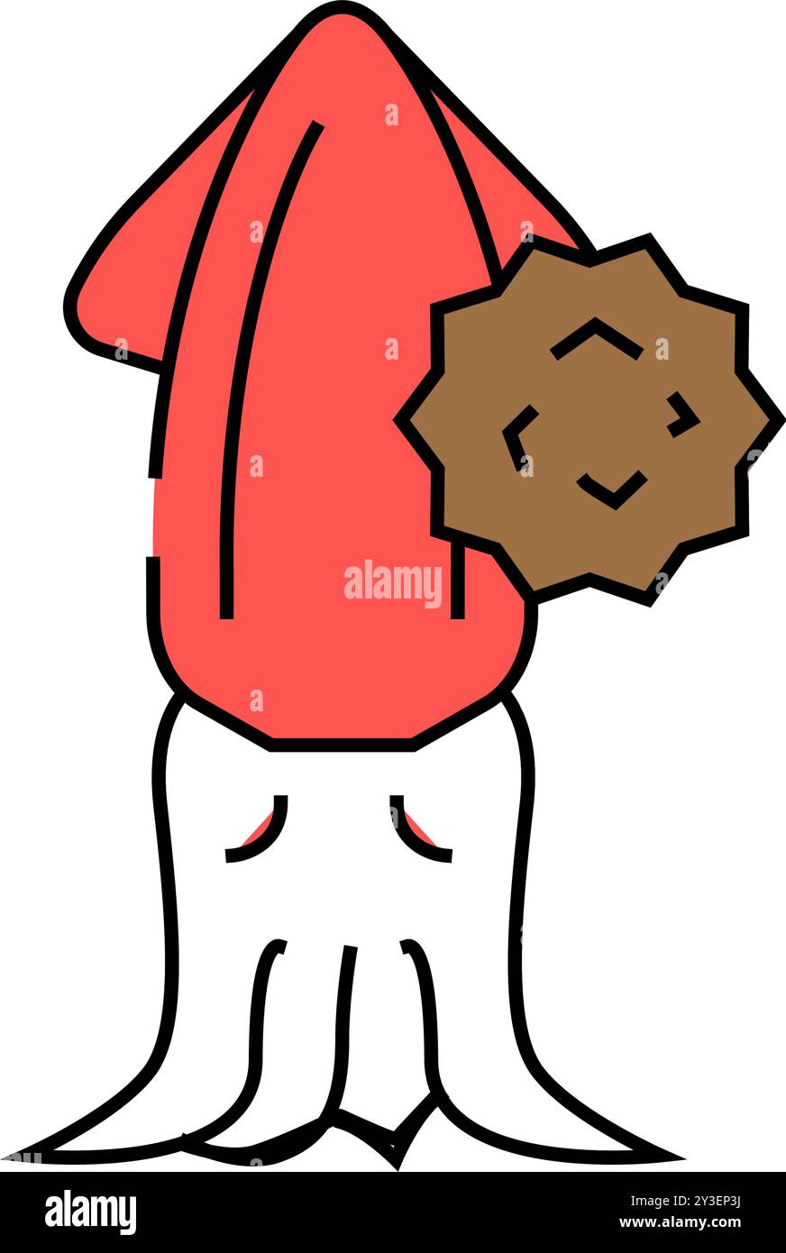 Mollusken allergenfreies Produkt Lebensmittel Symbol Farbe Illustration Stock Vektor