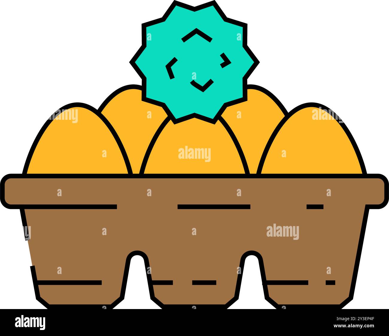 Eier allergenfreies Produkt Lebensmittel Symbol Farbe Illustration Stock Vektor