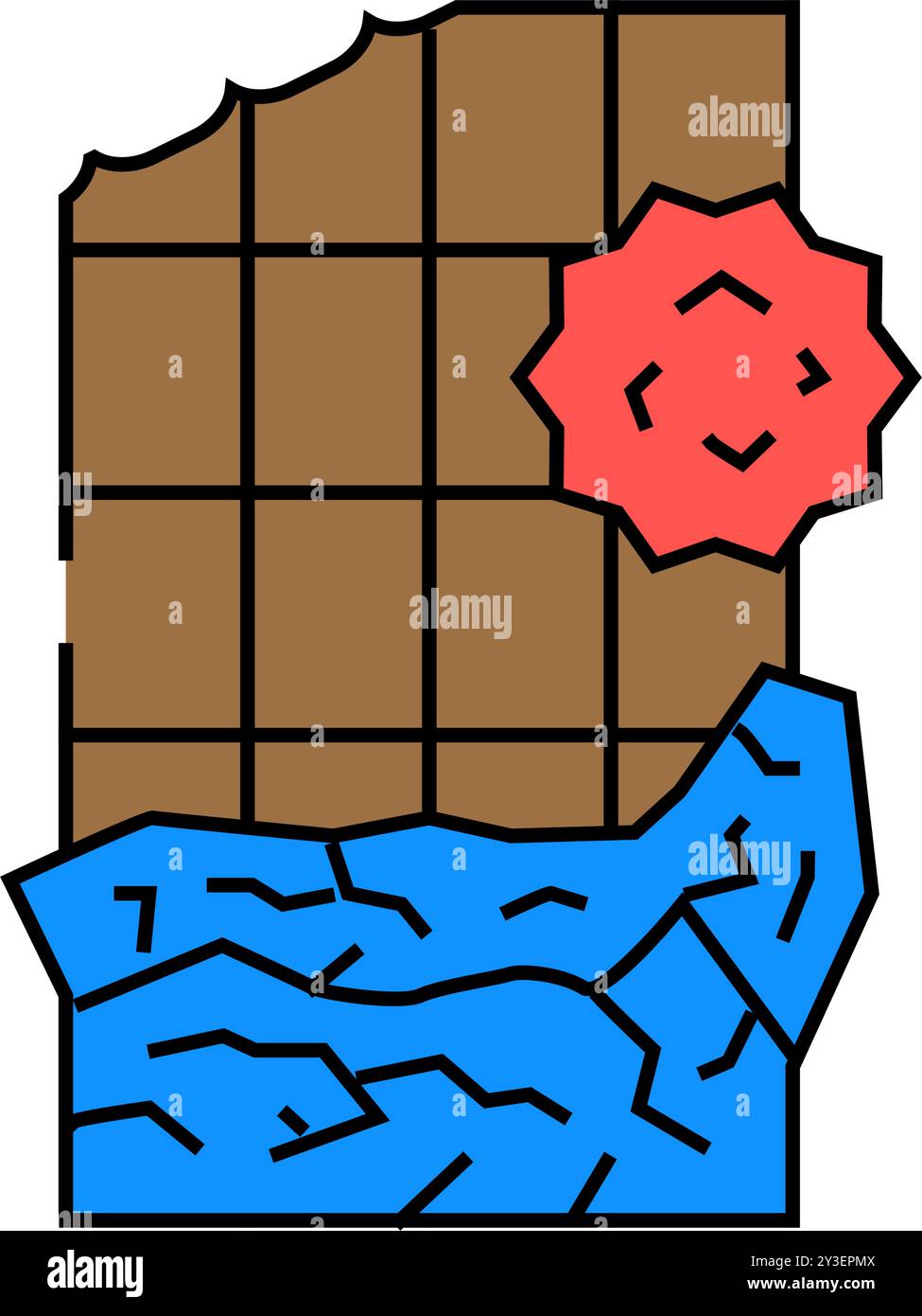 Erdbeeren allergenfreies Produkt Lebensmittel Symbol Farbe Illustration Stock Vektor