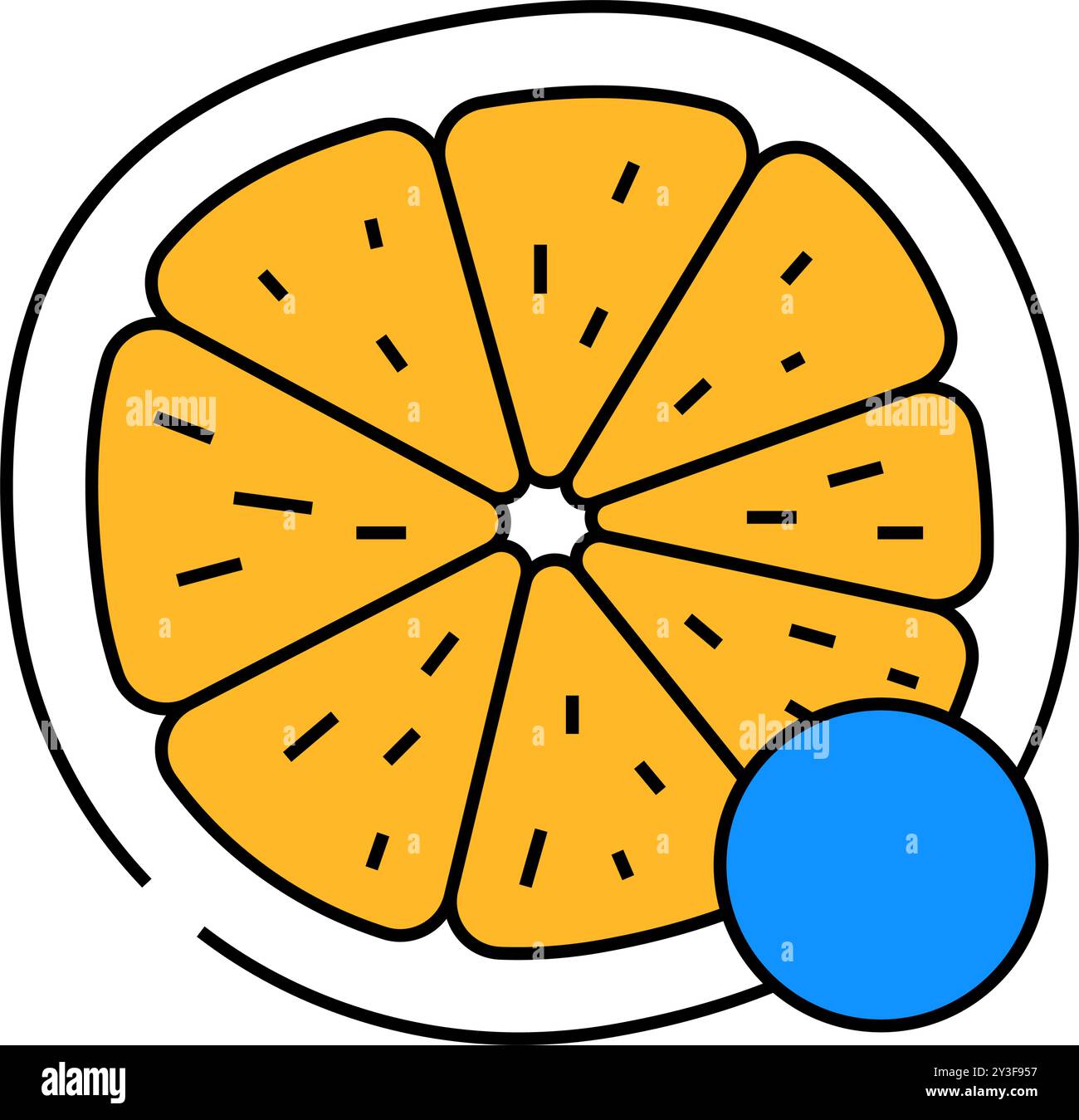 Zitrusfrüchte allergenfreies Produkt Lebensmittel Symbol Farbe Illustration Stock Vektor