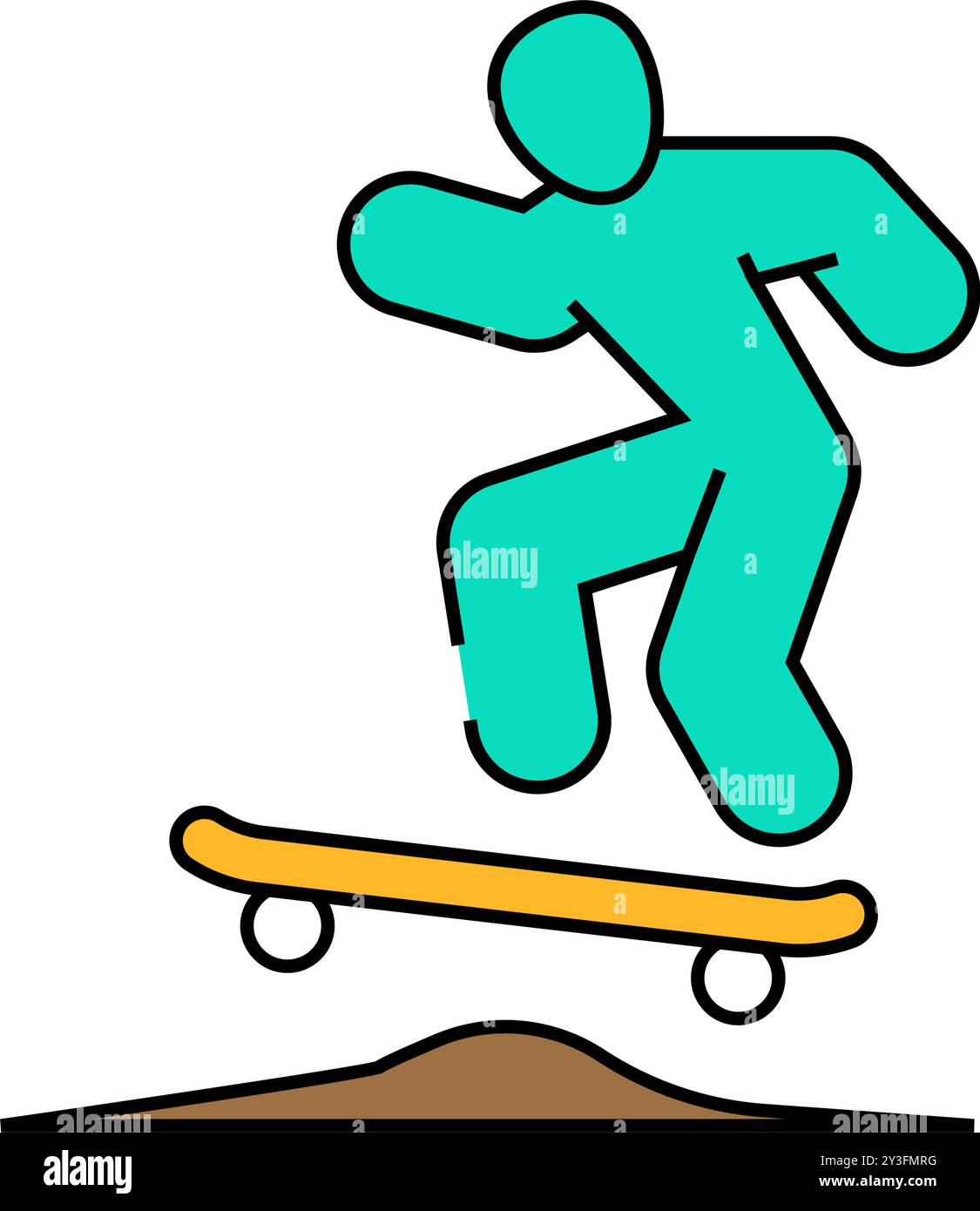 Skateboard-Tricks – Farbillustration Stock Vektor