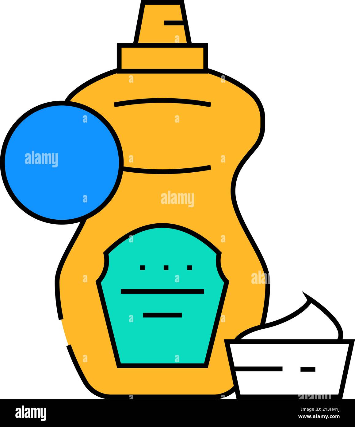 Senfallergen frei Produkt Lebensmittel Symbol Farbe Illustration Stock Vektor