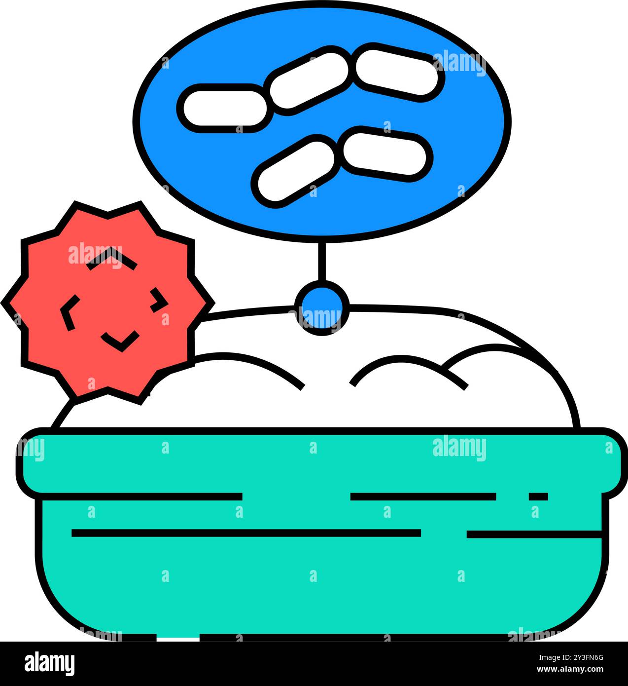 Hefe Allergenfreies Produkt Lebensmittel Symbol Farbe Illustration Stock Vektor