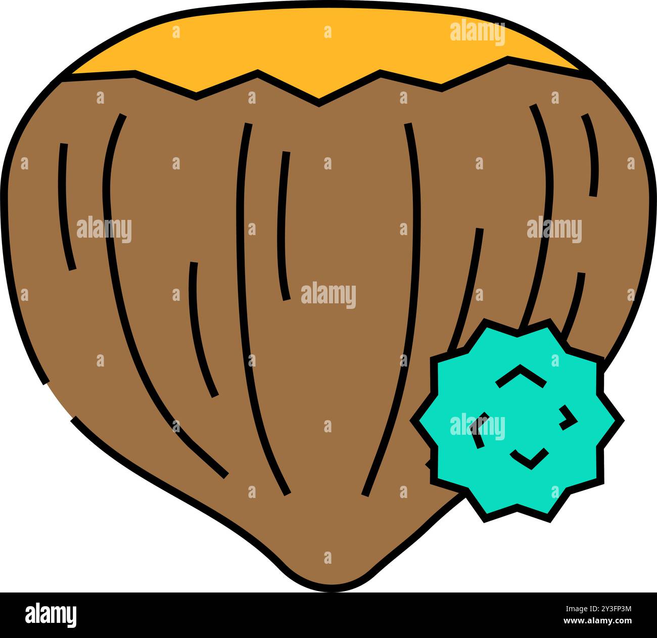 Baum Nüsse allergenfreies Produkt Lebensmittel Symbol Farbe Illustration Stock Vektor