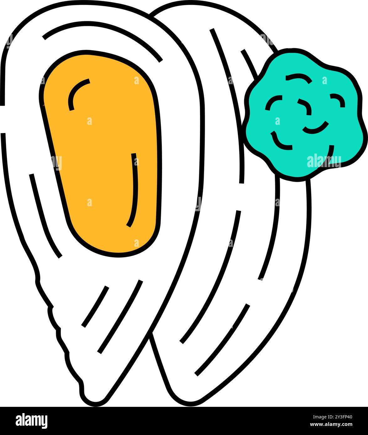 Krustentierallergen freies Produkt Lebensmittel Symbol Farbe Illustration Stock Vektor