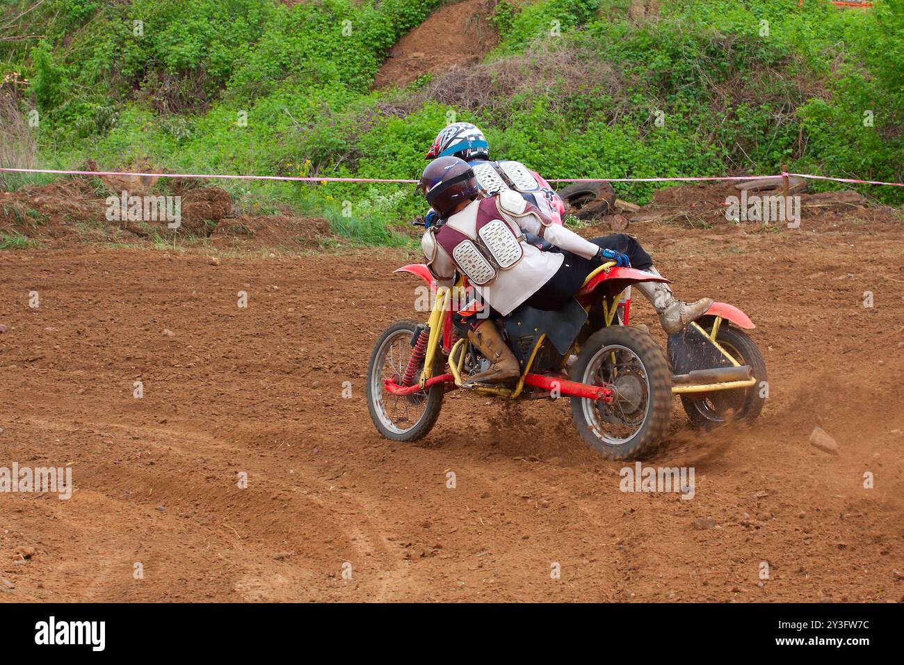 Motocross Sidecar Team Hill Climb Stockfoto
