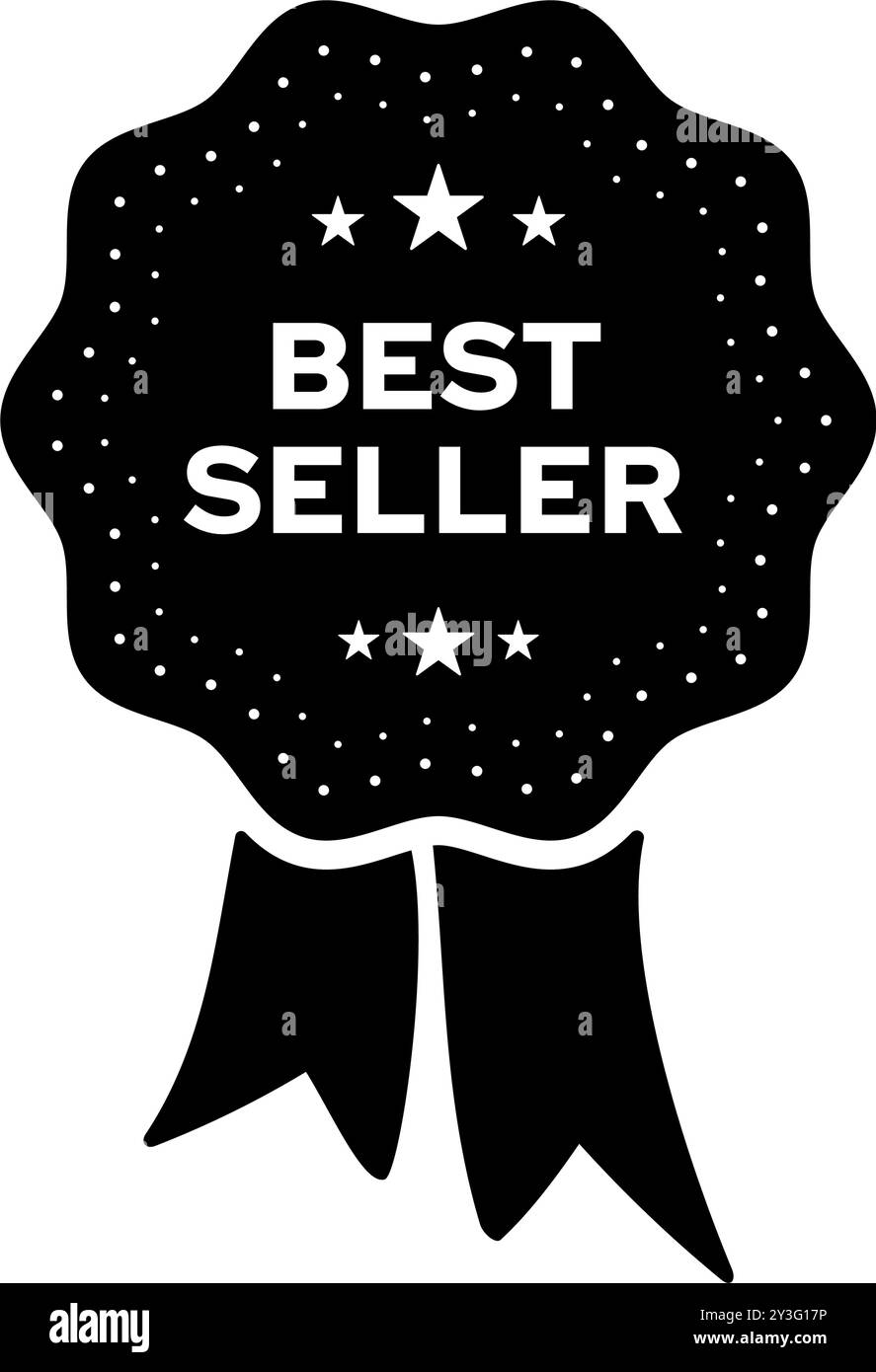 Bestseller-Auszeichnung Abzeichen monochrome Clip Art. Vektor Illustration Stock Vektor