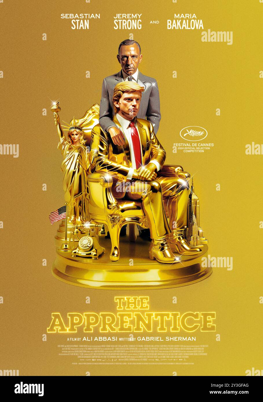 The Apprentice (2024) unter der Regie von Ali Abbasi mit Jeremy Strong und Sebastian Stan. Die Geschichte, wie ein junger Donald Trump sein Immobiliengeschäft in New York der 1970er und 80er Jahre mit der Hilfe des berüchtigten Anwalts Roy Cohn begann. US-Poster mit einem Blatt ***NUR FÜR REDAKTIONELLE ZWECKE***. Quelle: BFA / Briarcliff Entertainment Stockfoto