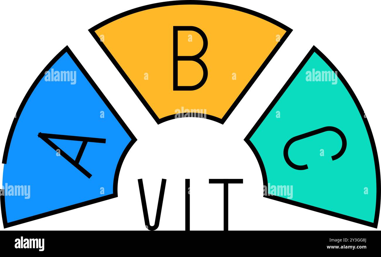 Farbillustration des Symbols für Vitamine Ernährung Stock Vektor