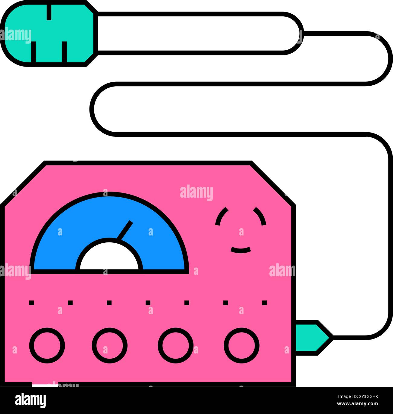 Farbdarstellung des Symbols für elektromagnetische Wellenmesser Stock Vektor