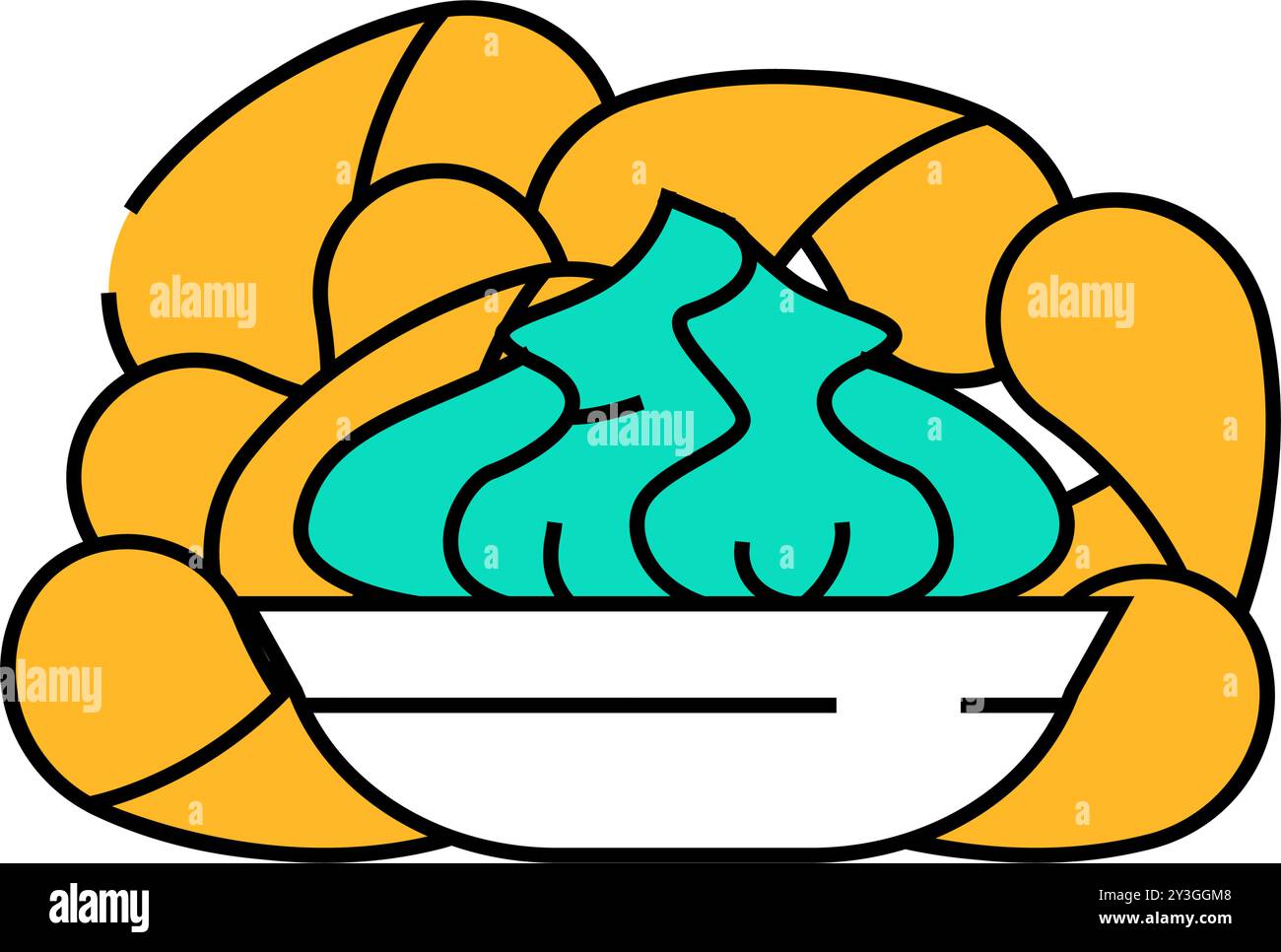 Crisps Wasabi Symbol Farbe Illustration Stock Vektor