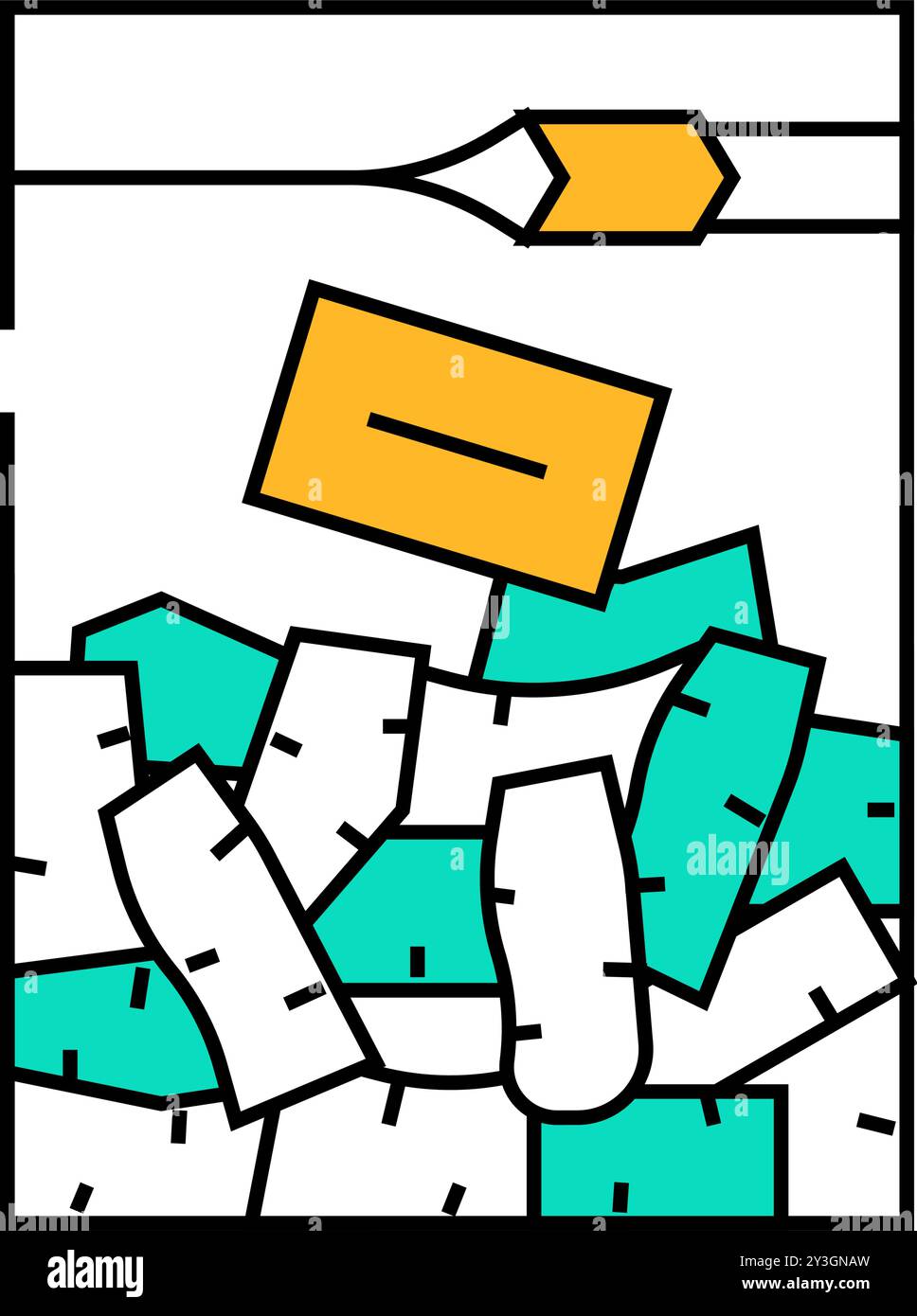 Farbige Illustration des Wasabi-Symbols mit gehackter Wurzel Stock Vektor