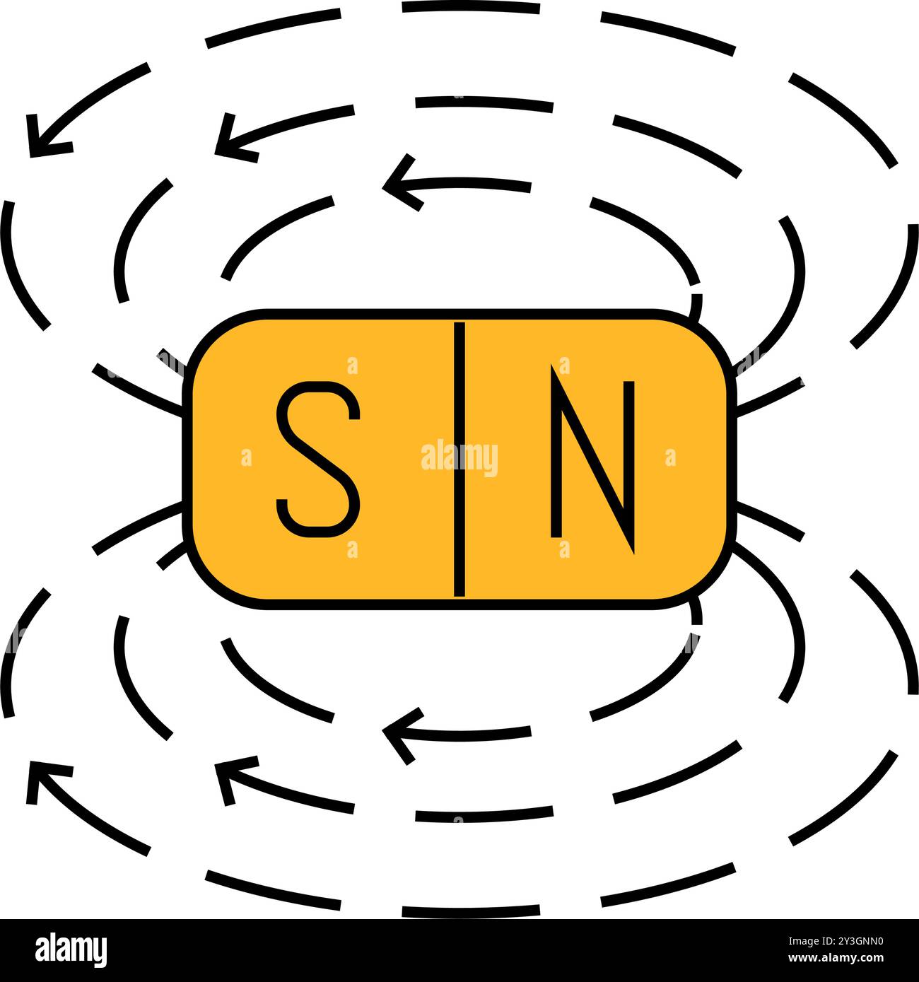 Farbdarstellung des elektromagnetischen Feldes Stock Vektor