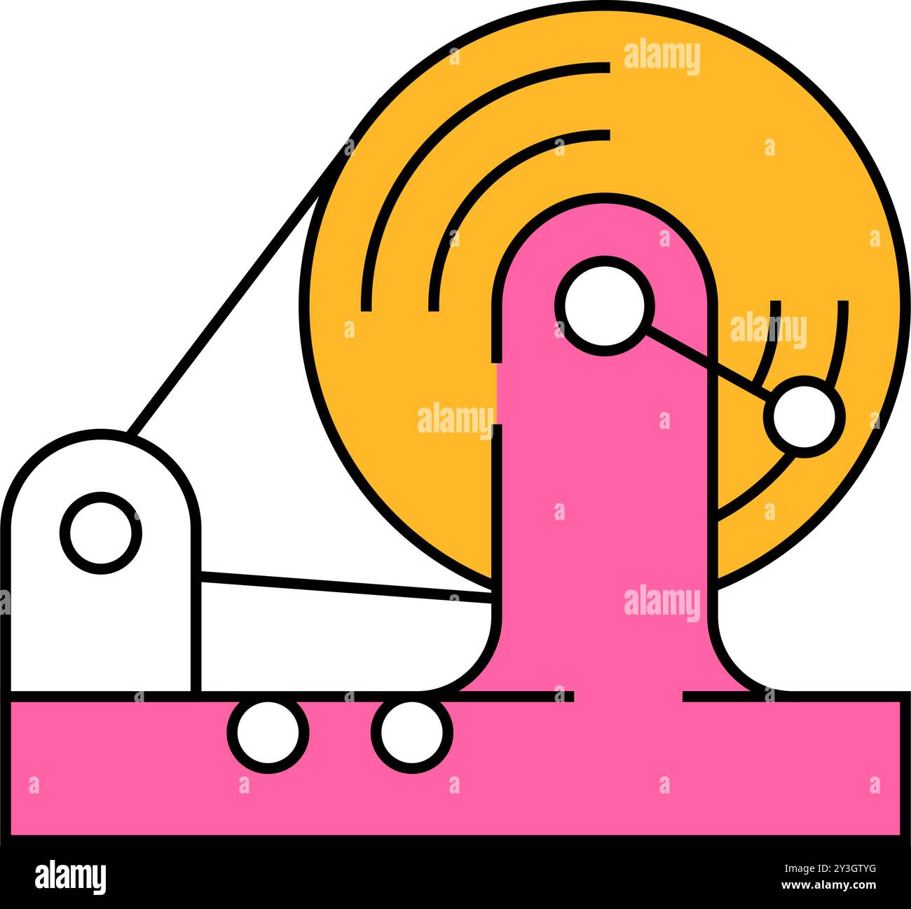 Farbabbildung des elektromagnetischen Symbols der Prüfausrüstung Stock Vektor