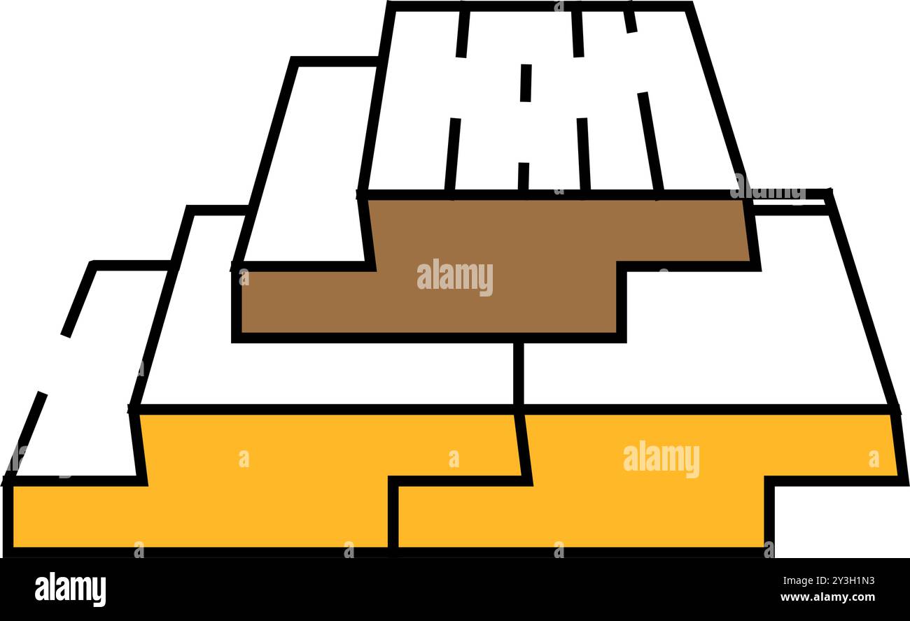 Farbige Illustration für Holz- und Sperrholzsymbole Stock Vektor