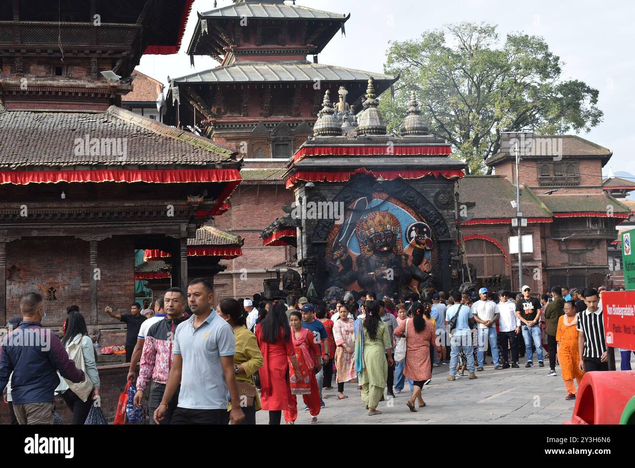 Der Hanuman Dhoka Durbar Square im Herzen von Kathmandu, Nepal, ist ein fesselndes Zeugnis der reichen Geschichte und Kultur des Kathmandu Stockfoto