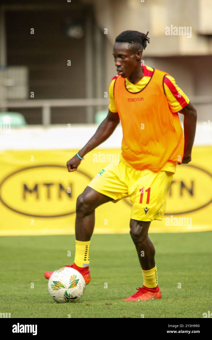 UYO, NIGERIA - 7. SEPTEMBER: Abdoul Rachid Moumini aus Benin beim Qualifikationsspiel des Afrikapokals 2025 {AFCON} zwischen Nigeria und Benin Stockfoto