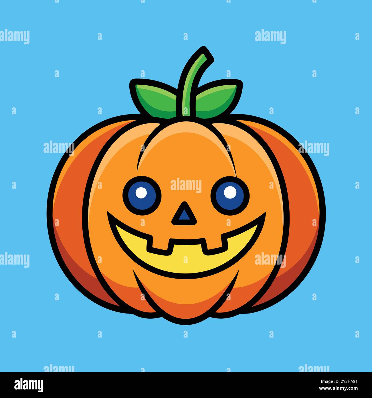 Minimalistische Kürbiszeichnung für Halloween. Stock Vektor