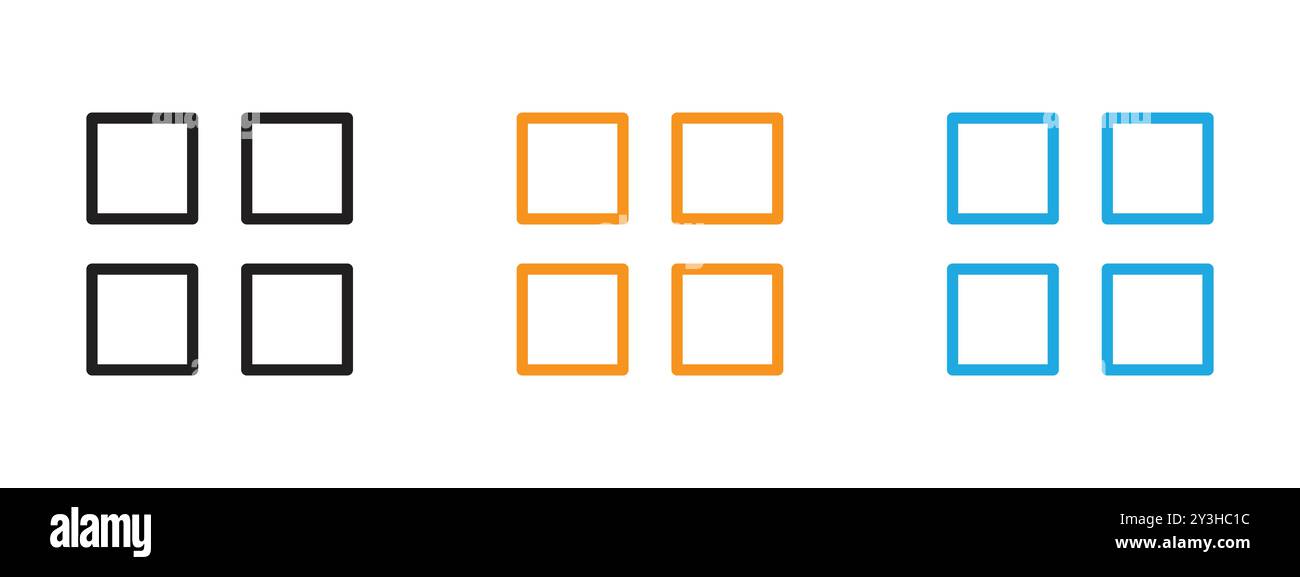 Rasteransicht Symbol Vektor Logo Set Collection für Web App ui Stock Vektor