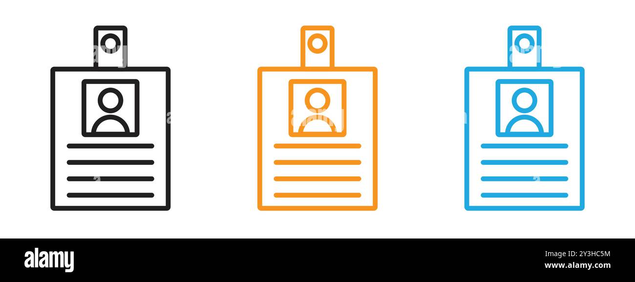 ID-Badge-Symbol-Vektor-Logo-Set-Sammlung für Web-App-ui Stock Vektor