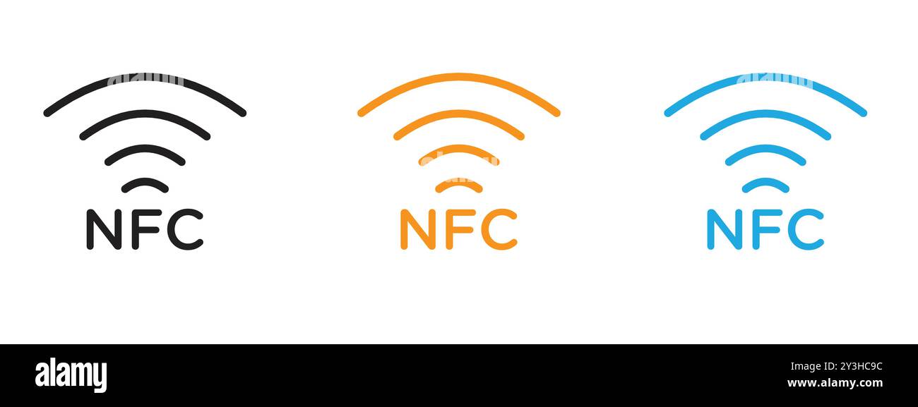 NFC-Symbol-Vektor-Logo-Set-Sammlung für Web-App-ui Stock Vektor