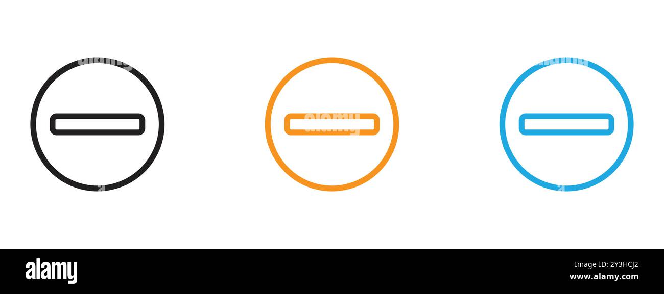 Minus-Symbol-Vektor-Logo-Set-Sammlung für Web-App-ui Stock Vektor