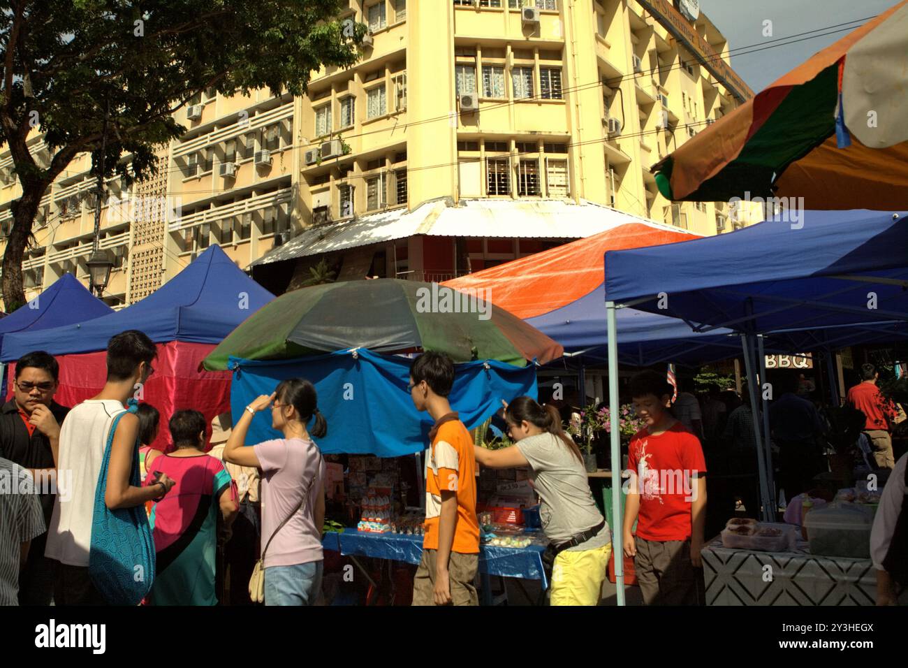 Gaya Sunday Market auf der Gaya Street, Kota Kinabalu, Sabah, Malaysia. Stockfoto