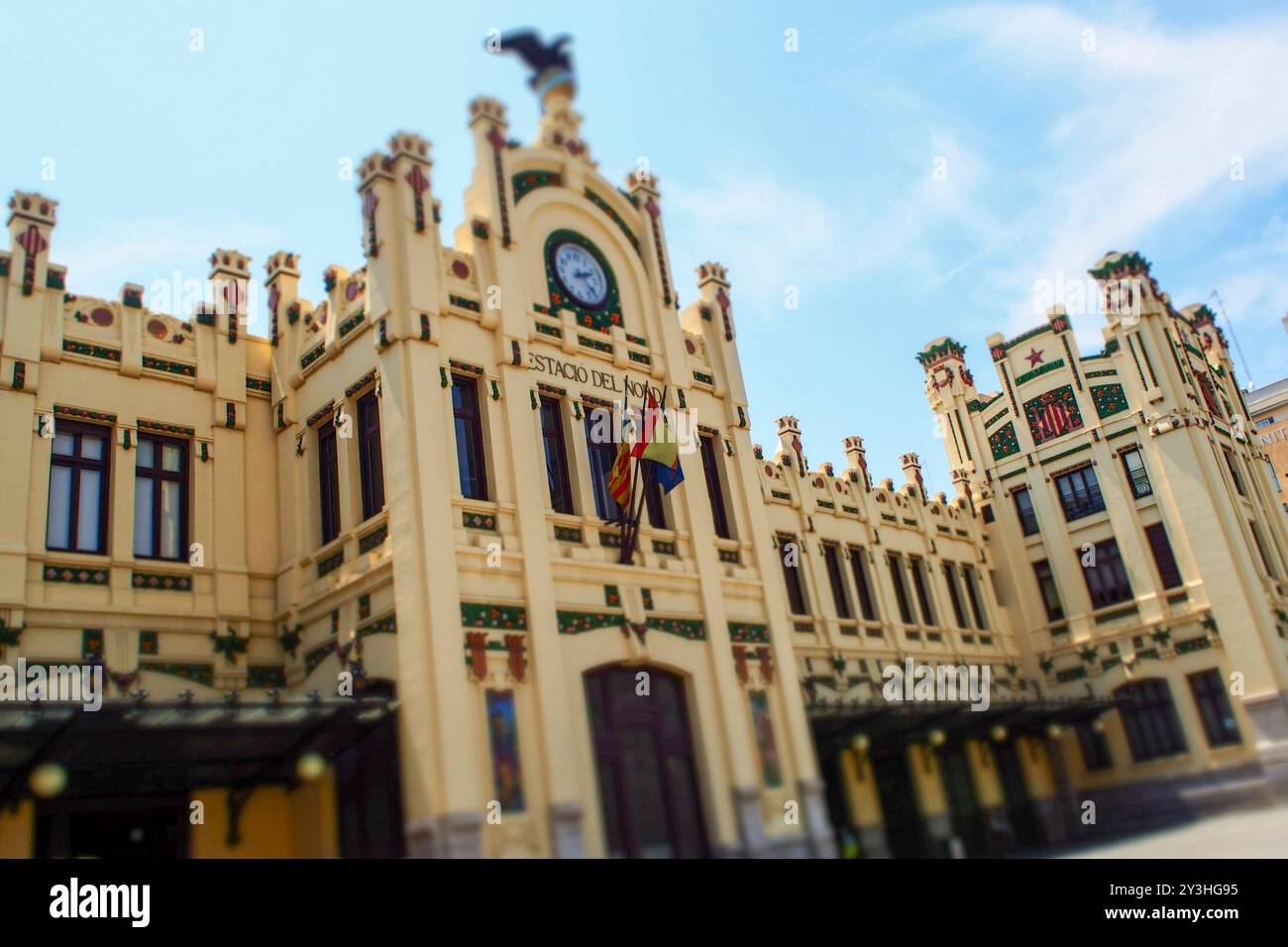 Valencia, Spanien . Historisches Gebäude. Bahnhof. Estacion de tren. Juli 2015 Stockfoto