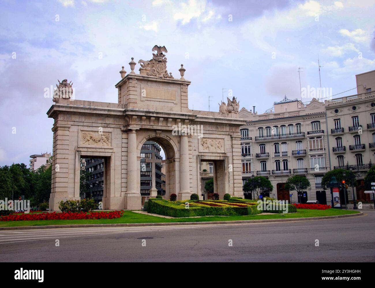 Valencia, Spanien. Triumphbogen in der Mitte. Juni 2010 Stockfoto