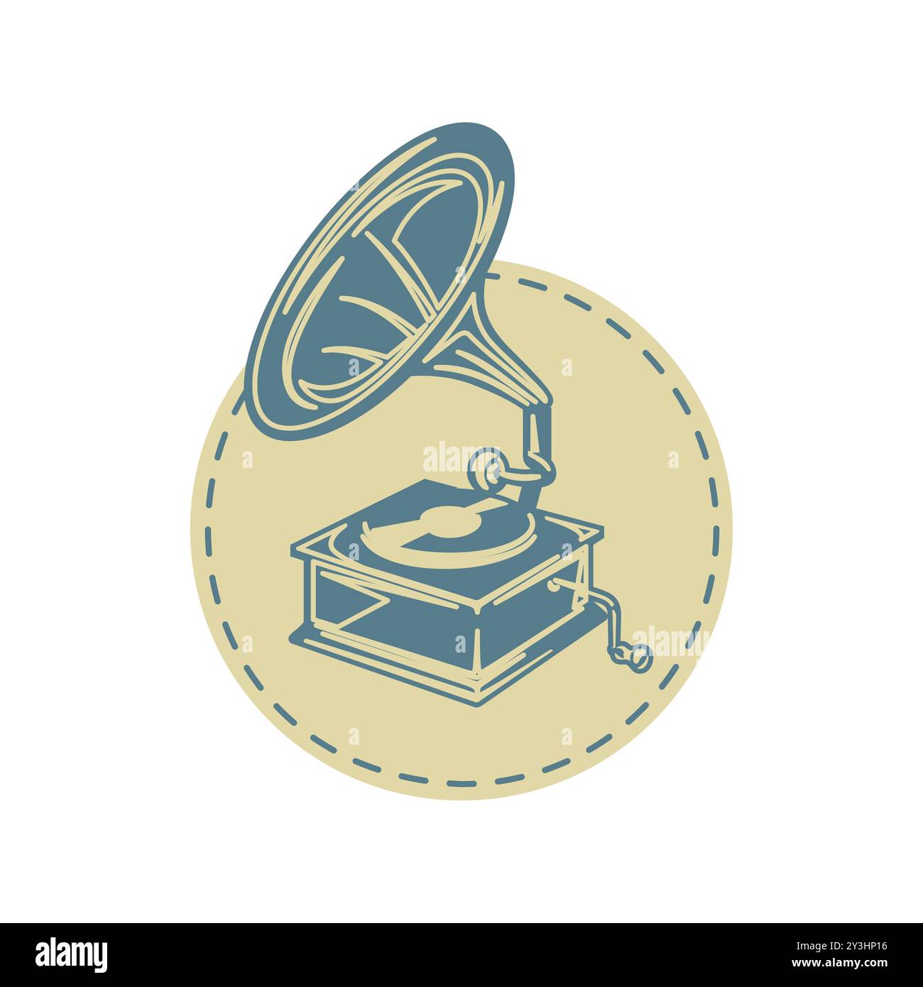 Vintage Gramophon Vektor Illustration - Retro Musik Symbol Stock Vektor