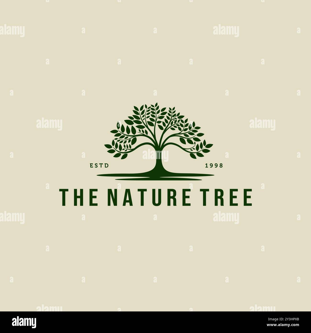 Minimalistisches Design des Naturbaums. Illustration des Logos des kreativen Baums Stock Vektor