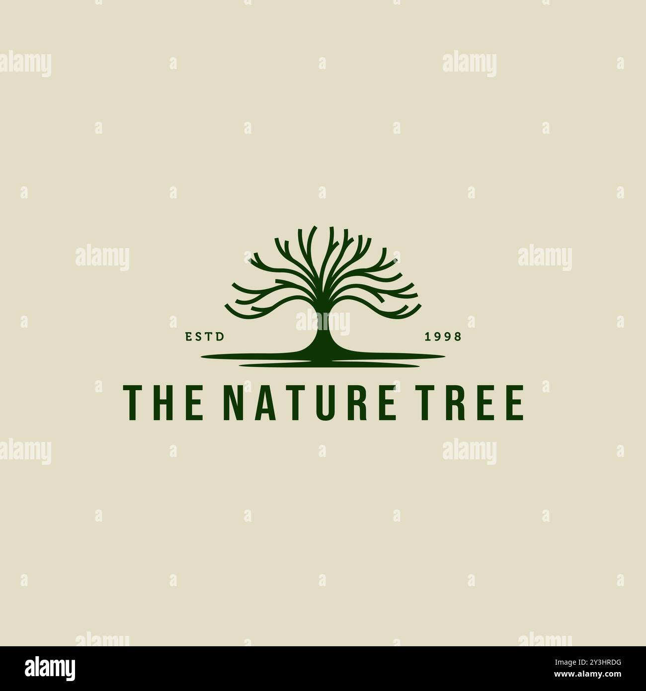 Minimalistisches Design des Naturbaums. Illustration des Logos des kreativen Baums Stock Vektor