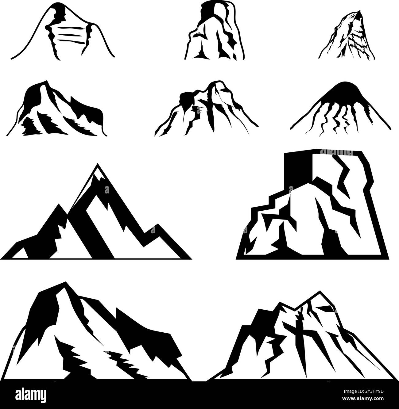 Set der Vorlage Vector Mountains.Logo Stock Vektor